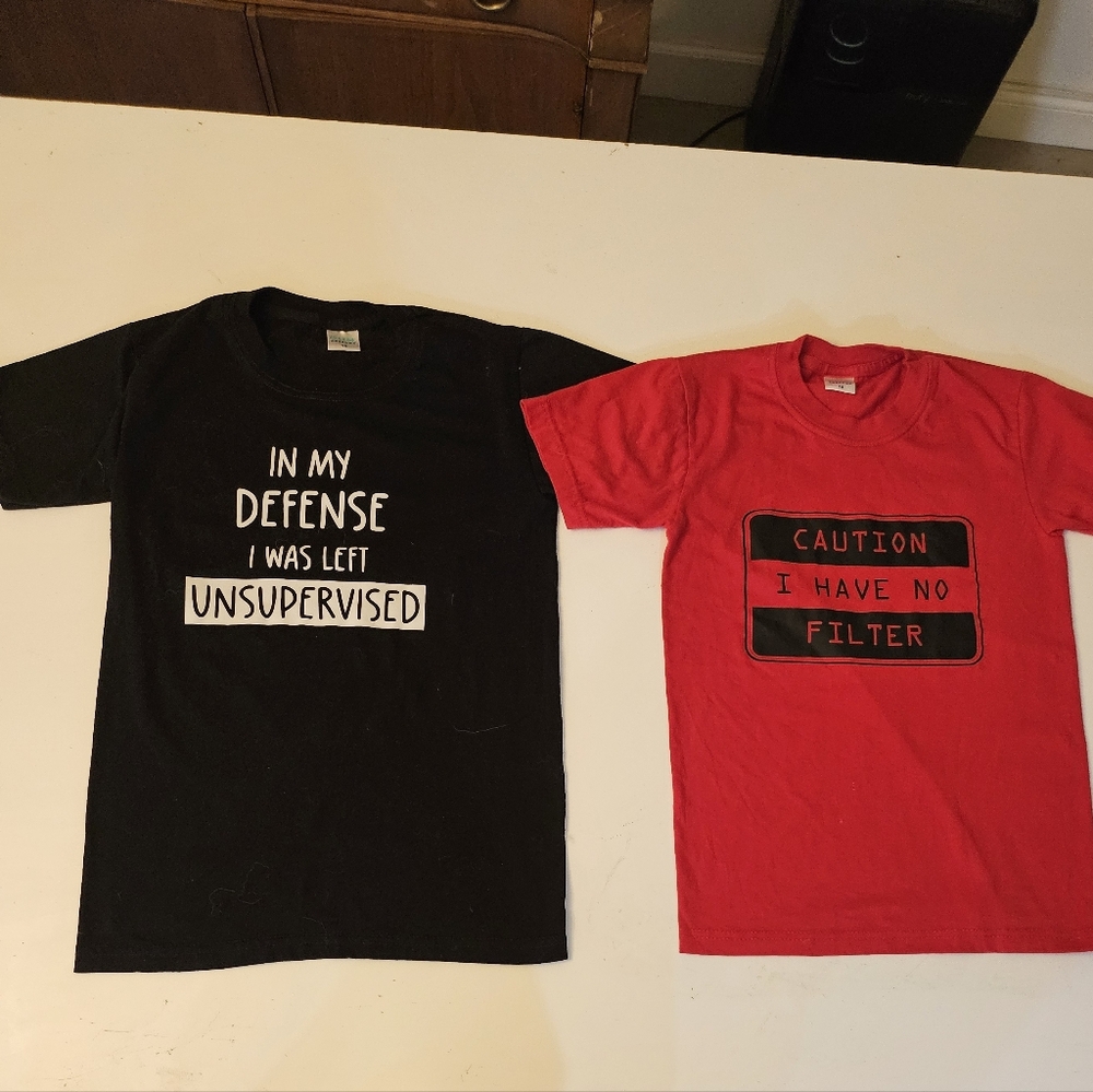 Two Kids Graphic Tees, Size 12 (16)